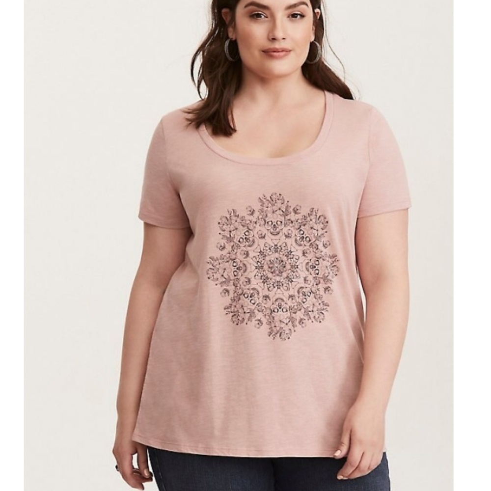 Skull Mandala Graphic Crew Neck Tee